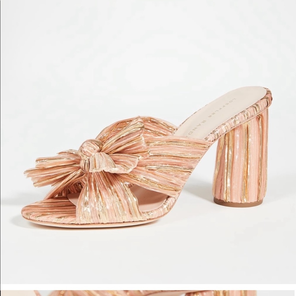 Loeffler Randall - penny gold pink bow heel sandal!